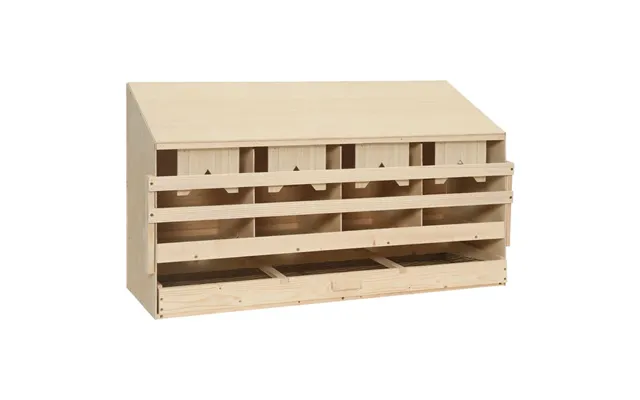 Redekasse Til Høns Med 4 Rum 106 X 40 X 59 Cm I Massivt Fyrretræ