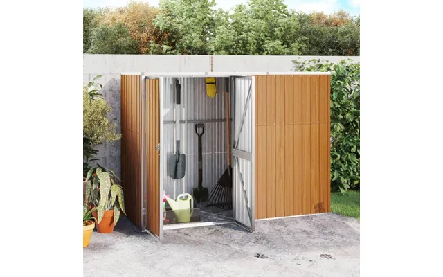 Redskabsskur Til Haven 225×89×161 Cm - Galvaniseret Stål, Brun