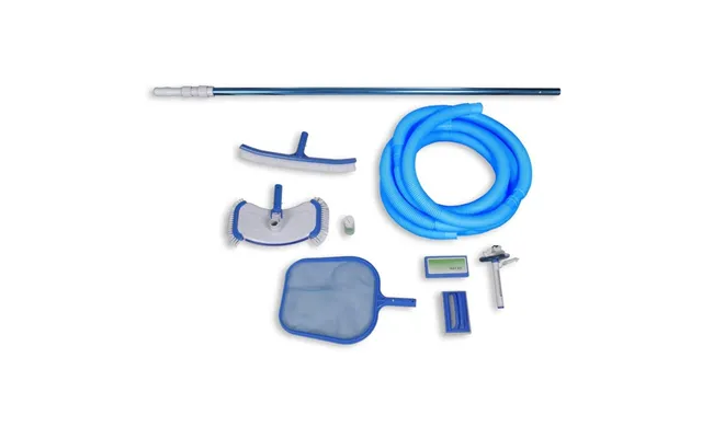 Rengøringssæt Til Pool - Komplet Kit Med Stang, Slange, Børster Og Testkit