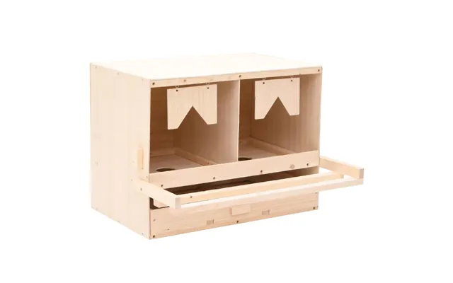 Rugekasse I Træ Med 2 Rum - 63 × 40 × 45 Cm, Massivt Fyrretræ