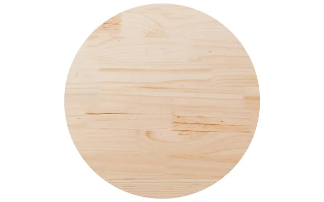 Rund Bordplade Ø90 X 2,5 Cm - Massivt Fyrretræ, Ubehandlet
