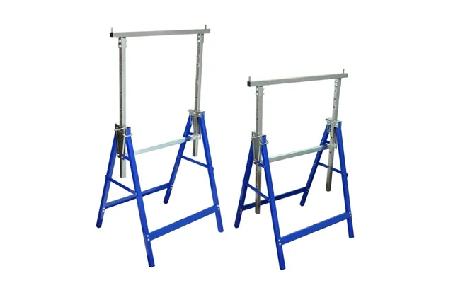 Sæt Med 2 Justerbare Bukke I Metal - 81-130 Cm, Blå Zink