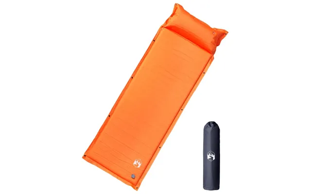 Selvoppustelig 1-personers Campingmadras Med Pude - Orange