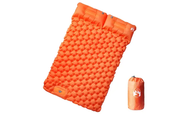 Selvoppustelig 2-personers Campingmadras Med Puder - Orange