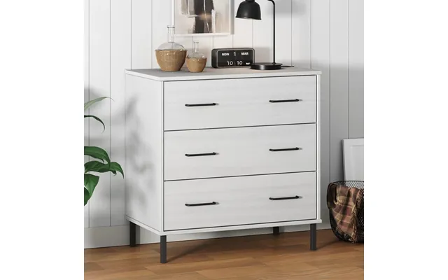 Skænk Med 3 Skuffer Oslo 77 X 40 X 79,5 Cm I Massivt Træ Hvid