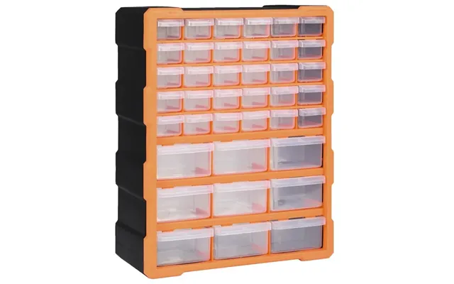 Skuffereol Med 39 Skuffer - 38 × 16 × 47 Cm, Orange Sort