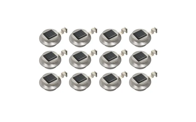 Soldrevne Udendørslamper Led - 12 Stk., Rund 12 Cm, Kold Hvid