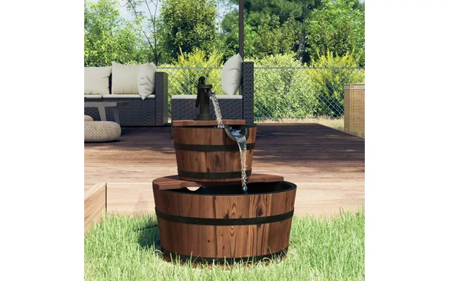 Springvand I Massivt Fyrretræ Med Pumpe - 44,5 × 44,5 × 58 Cm