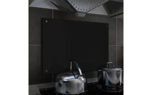 Stænkplade I Hærdet Glas 70 × 50 Cm - Sort