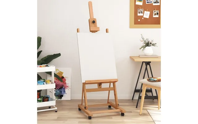 Staffeli I Massivt Bøgetræ - 55 × 53,5 × 178 Cm, Hjul Og Justerbar Vinkel