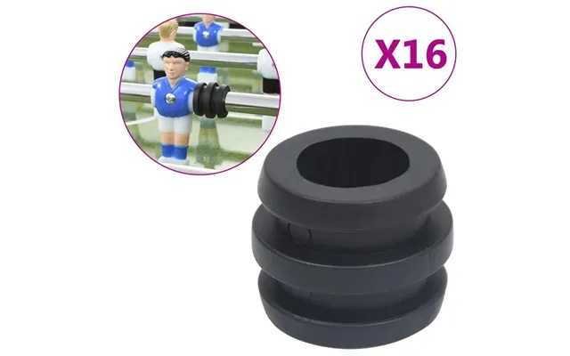 Stangstoppere Til Bordfodbold - 15,9 16 Mm Stænger, 16 Stk., Sort
