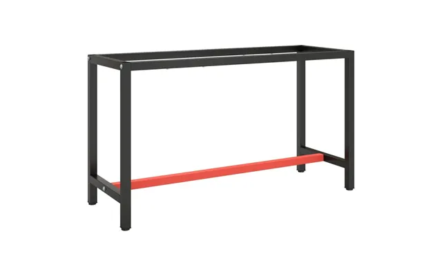 Stel Til Arbejdsbænk 140×50×79 Cm - Metal, Mat Sort Mat Rød