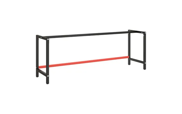 Stel Til Arbejdsbænk 220 × 57 × 79 Cm - Metal, Mat Sort Rød