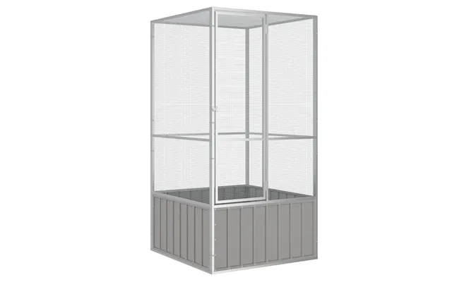 Stort Fuglebur Voliere 111×107×211,5 Cm - Galvaniseret Stål, Grå