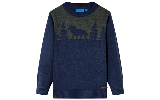 Sweater Til Børn Str. 104 Strikket Marineblå