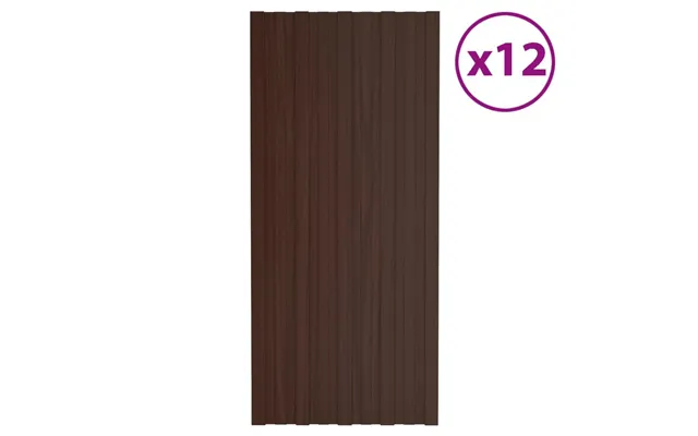 Tagplader 12 Stk. 100x45 Cm Galvaniseret Stål Brun