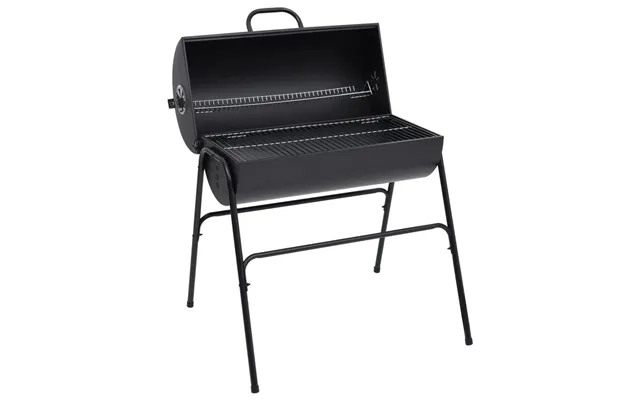 Tøndegrill Med Låg - 2 Grillriste, Stål, Sort, 80 × 95 × 90 Cm