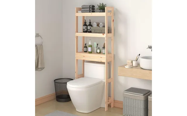 Toiletstativ 63 × 26 × 171 Cm I Massivt Fyrretræ - Badeværelsesopbevaring Med 3 Hylder