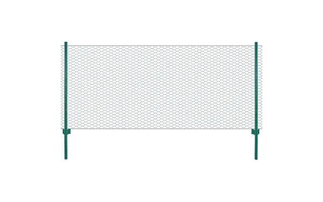 Trådhegn Med Stolper - 25 X 0,5 M Stål, Grøn
