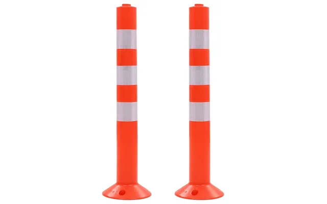 Trafikkegler - 2 Stk. Fleksible Plastik, 75 Cm Rød Sølv