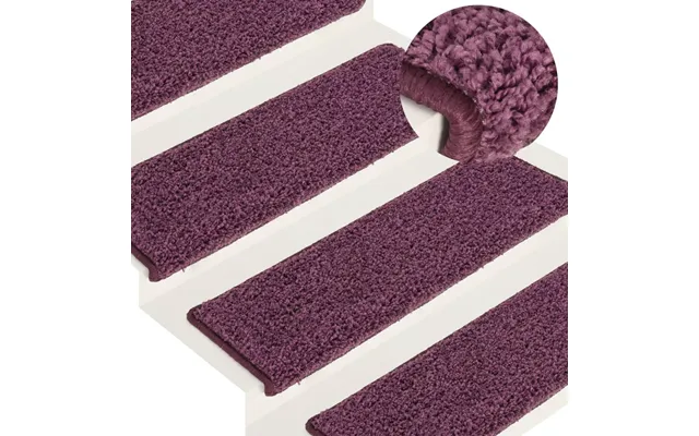 Trappemåtter 15 Stk. - 65×21×4 Cm Mørkelilla, Rektangulær Kant