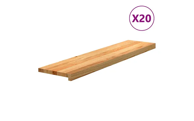 Trappemåtter Trappetrin I Massivt Egetræ - 20 Stk., Lysebrun, 110 × 30 × 2 Cm