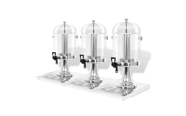 Tripel Juicedispenser I Rustfrit Stål - 3 X 8 L