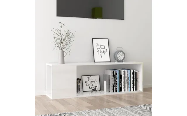 Tv-bord 100x24x32 Cm Konstrueret Træ Hvid Højglans