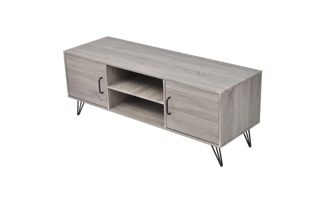 Tv-bord I Grå - 120 X 40 X 45 Cm Med Hylder Og Låger