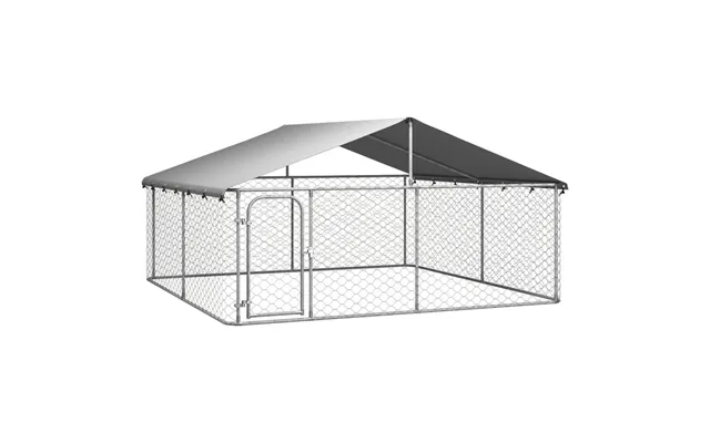 Udendørs Hundebur Med Tag 300 × 300 × 150 Cm - Galvaniseret Stål