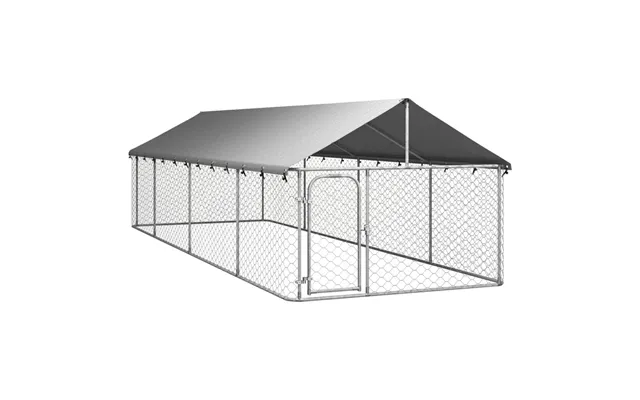 Udendørs Hundebur Med Tag - 600 × 200 × 150 Cm, Galvaniseret Stål