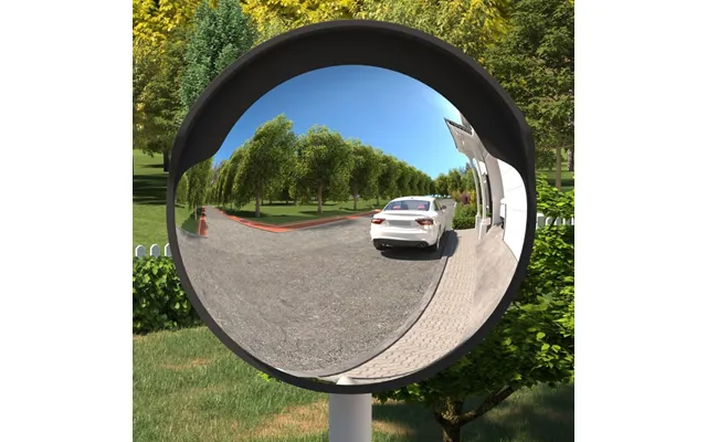 Udendørs Konvekst Trafikspejl Ø60 Cm - Sort Polycarbonat
