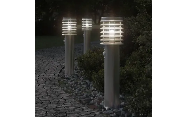 Udendørs Standerlampe Med Sensor 60 Cm - Rustfrit Stål, Sølvfarvet
