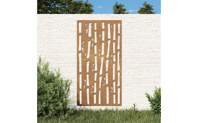 Udendørs Vægdekoration I Cortenstål 105×55 Cm - Bambusdesign