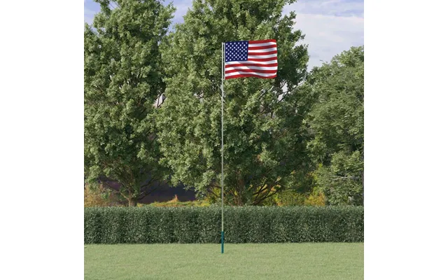 Usa Flag Med Teleskopisk Flagstang I Aluminium - 5,5 M