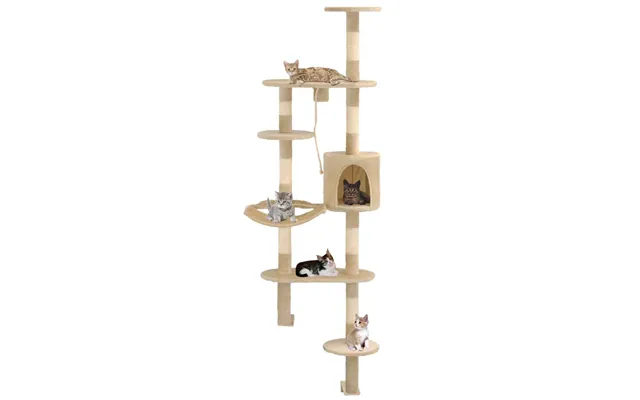 Vægmonteret Kradsetræ Med Sisal-kradsestolper - 194 Cm, Beige