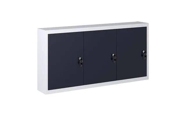 Vægmonteret Værktøjsskab I Metal - Industriel Stil, Grå Sort, 120×19×60 Cm