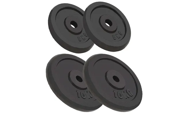 Vægtskiver Sæt - 2×10 Kg 2×5 Kg, Støbejern, 30 Mm Hul