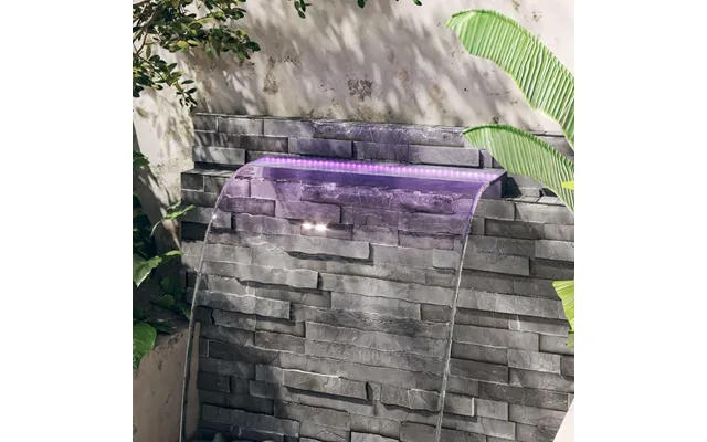 Vandfald Til Havedam Pool Med Rgb Led - 108 Cm Akryl