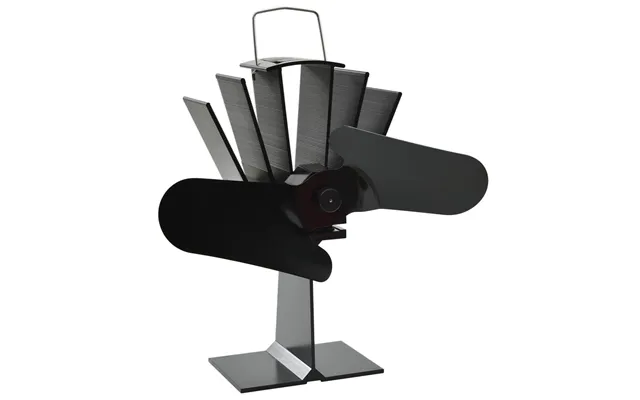 Varmedrevet Ovnventilator Med 2 Blade - Sort