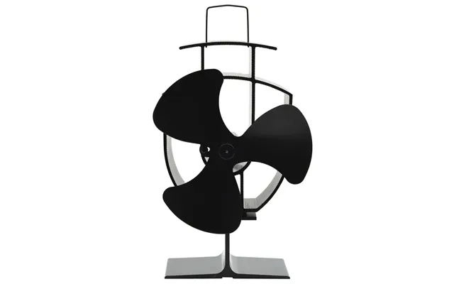 Varmedrevet Ovnventilator Med 3 Blade - Sort
