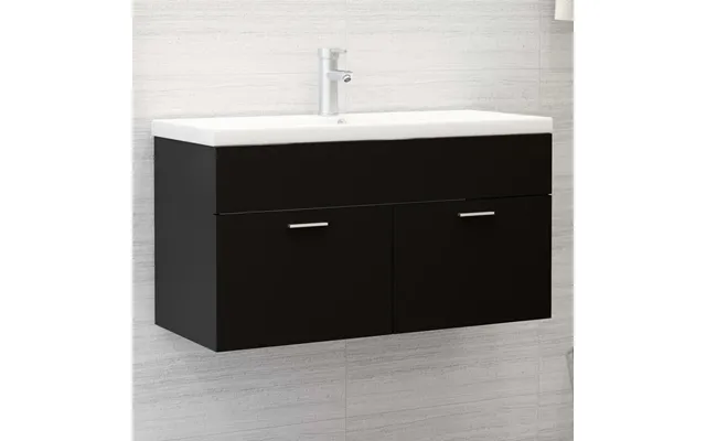 Vaskeskab 90x38,5x46 Cm Konstrueret Træ Sort