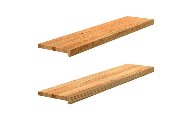 Vindueskarme 2 Stk I Massivt Egetræ - Lysebrun 110 × 25 × 2 Cm