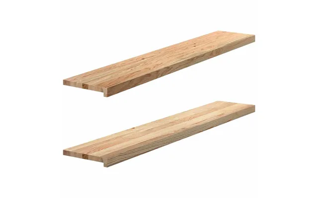 Vindueskarme - 2 Stk Ubehandlet Massivt Egetræ 140 × 25 × 2 Cm