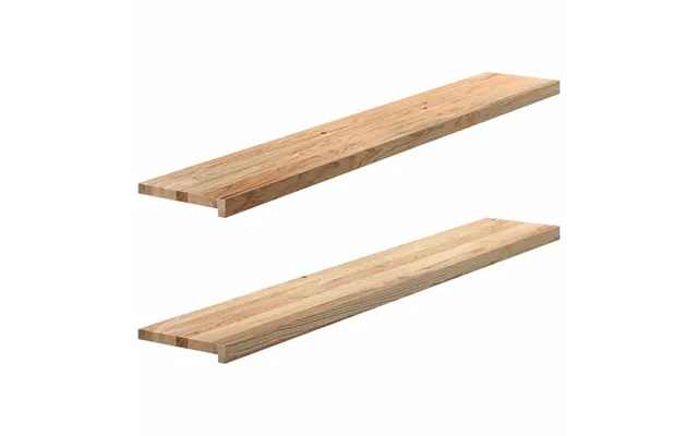 Vindueskarme 2 Stk - Ubehandlet Massivt Egetræ 160 × 25 × 2 Cm