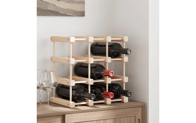 Vinreol Til 12 Flasker 36 X 23 X 36 Cm I Massivt Fyrretræ