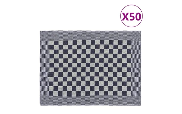 Viskestykker 50 Stk. 50x70 Cm Bomuld Blå Og Hvid
