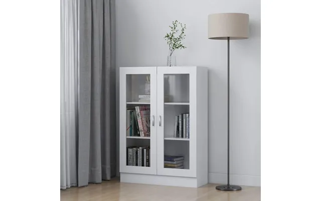 Vitrineskab Med Glaslåger 82,5×30,5×115 Cm - Hvid Spånplade