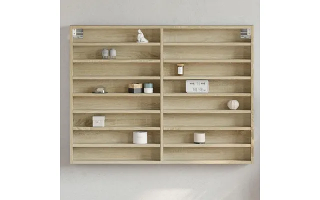Vitrineskab Væghylde 100×8,5×75 Cm I Konstrueret Træ - Sonoma-eg