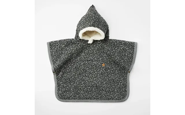 Cloby Teddy Poncho Leopard Grey